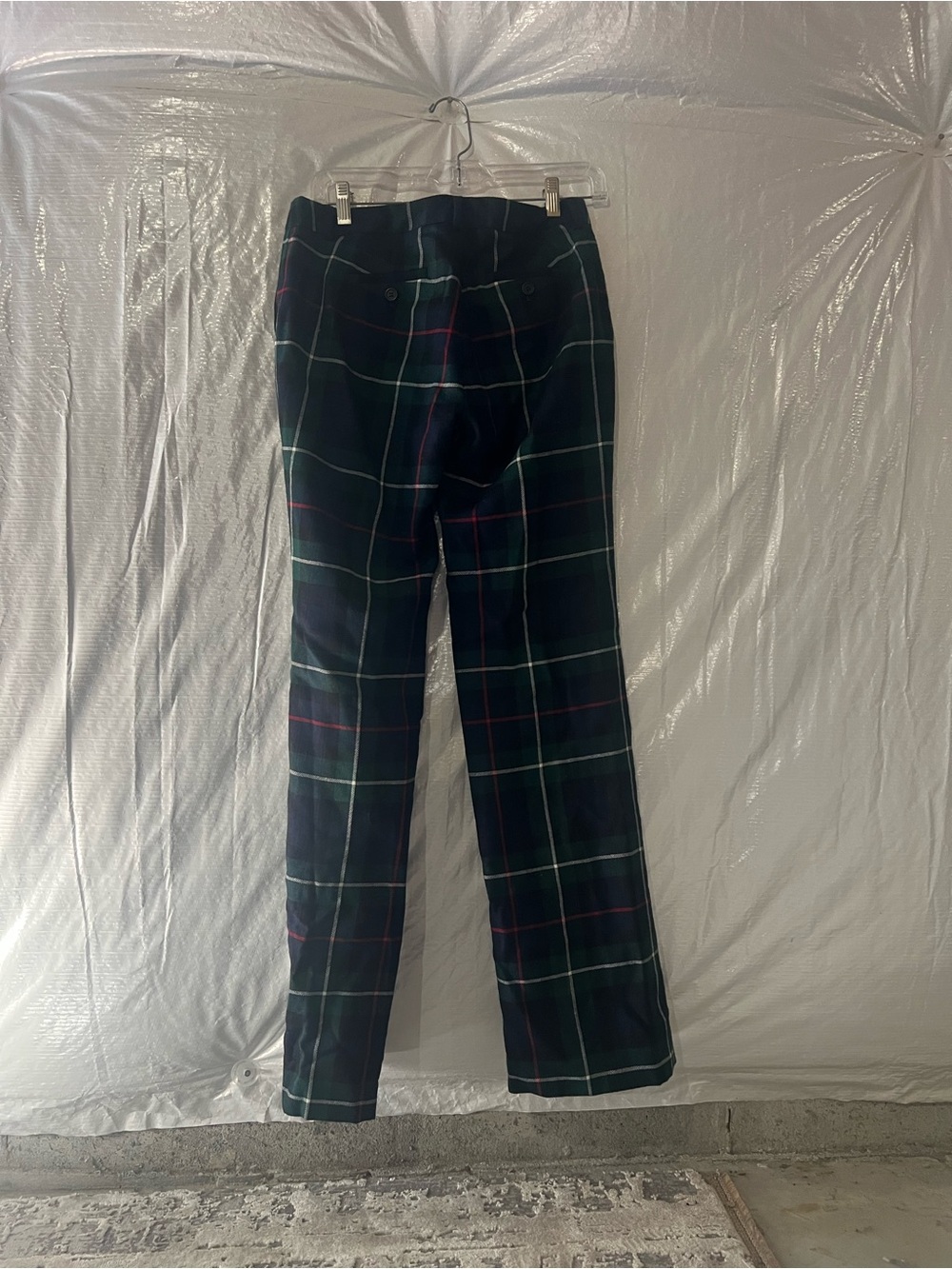 J.Crew Green Tartan Plaid Wool City Fit Pants Size 0 - Picture 3 of 4